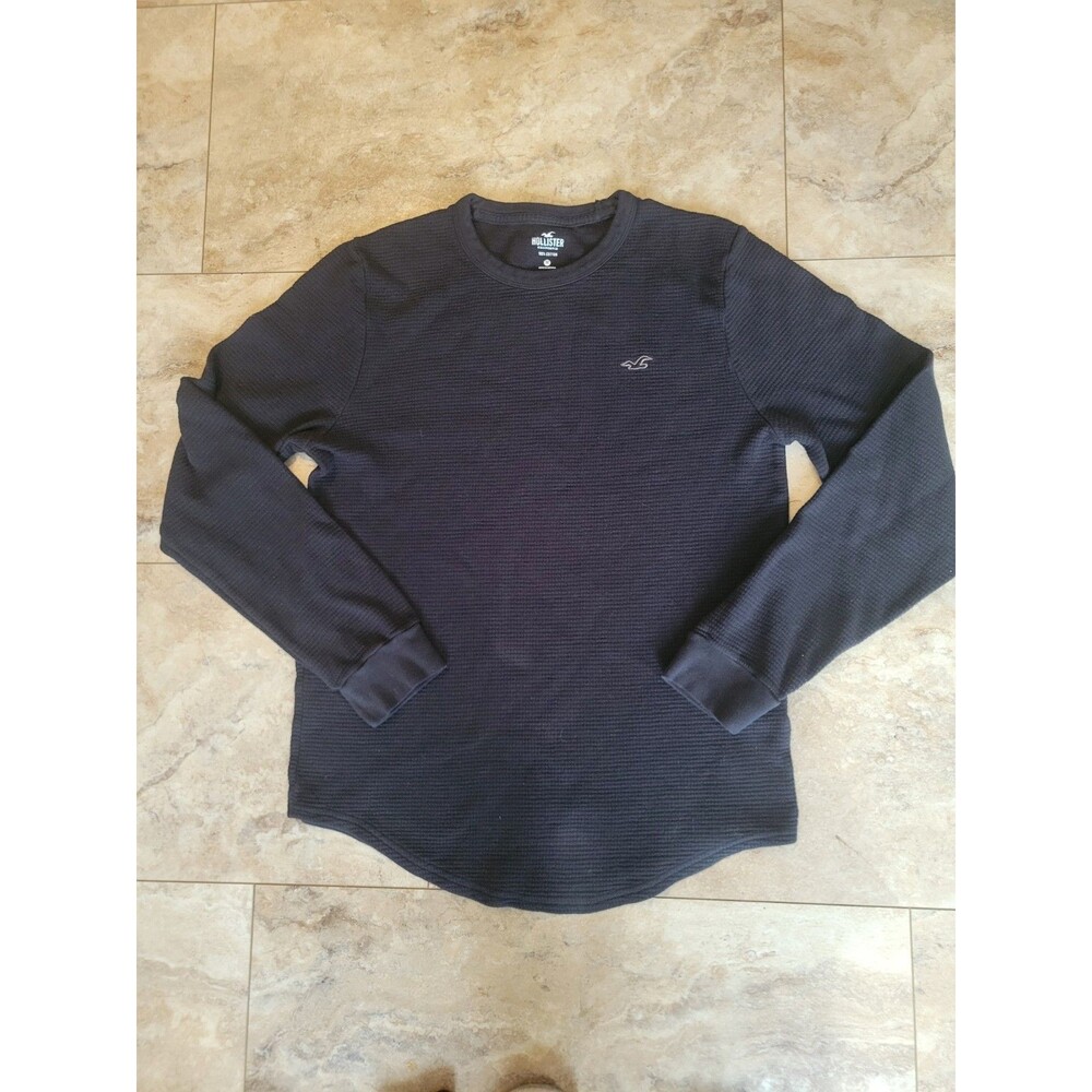 Hollister Waffle Knit Thermal Long Sleeved Shirt Medium  With Logo